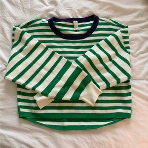 Daily Practice Striped Cropped Sweater